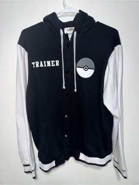 Pokemon center Black and White 'Trainer' Varsity Hoodie Jacket